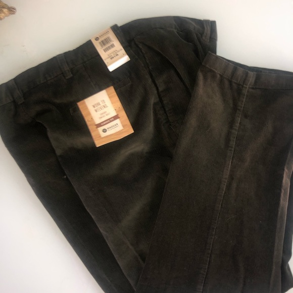 MENS CORDUROY BROWN PANTS SZ. 38W X 30L NWT - Picture 4 of 14